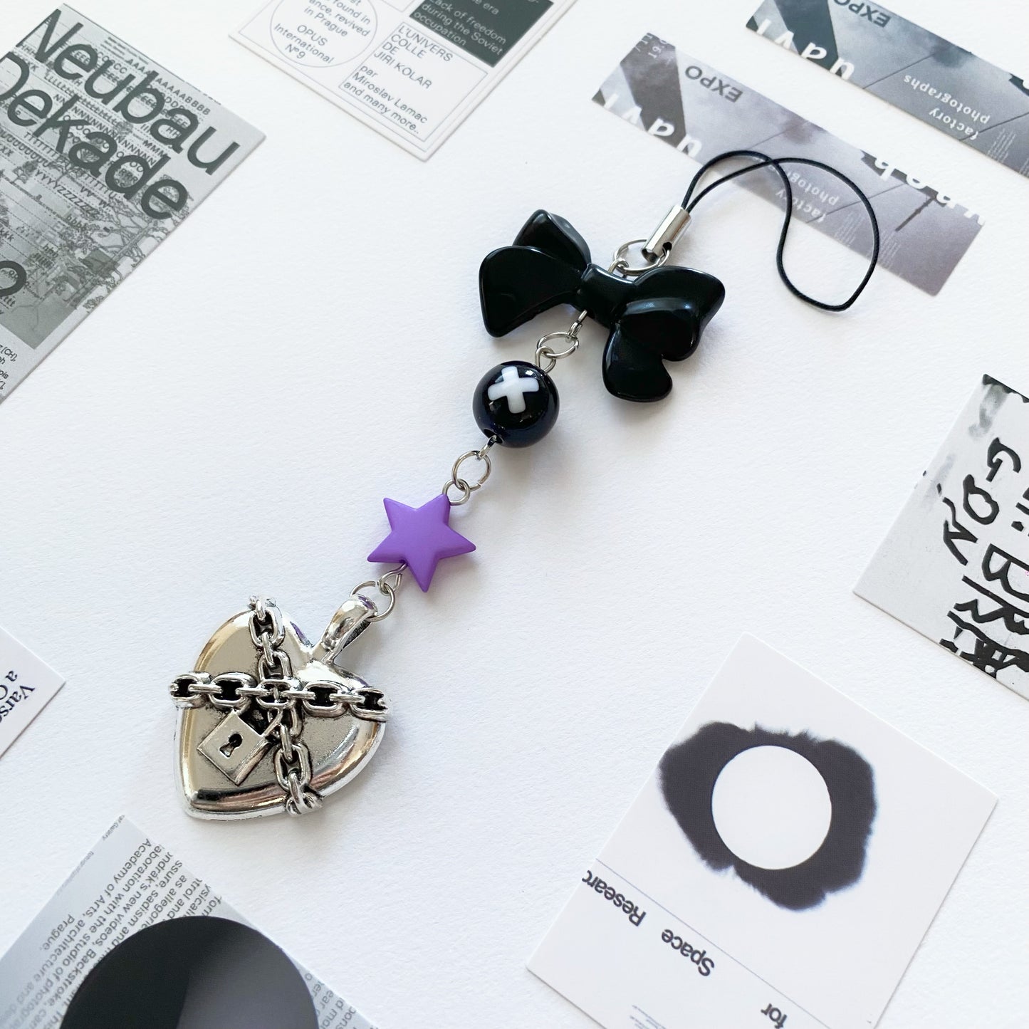 Handmade Locked Heart Phone Charm
