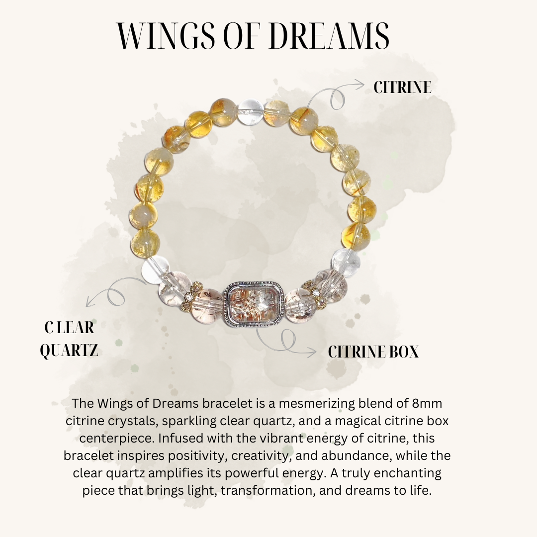Citrine Crystal Bracelet: WINGS OF DREAMS