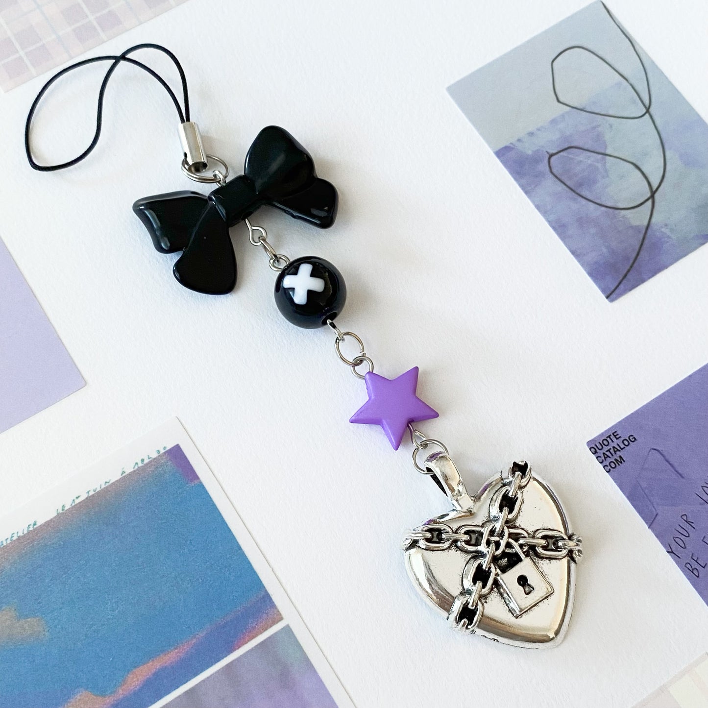 Handmade Locked Heart Phone Charm