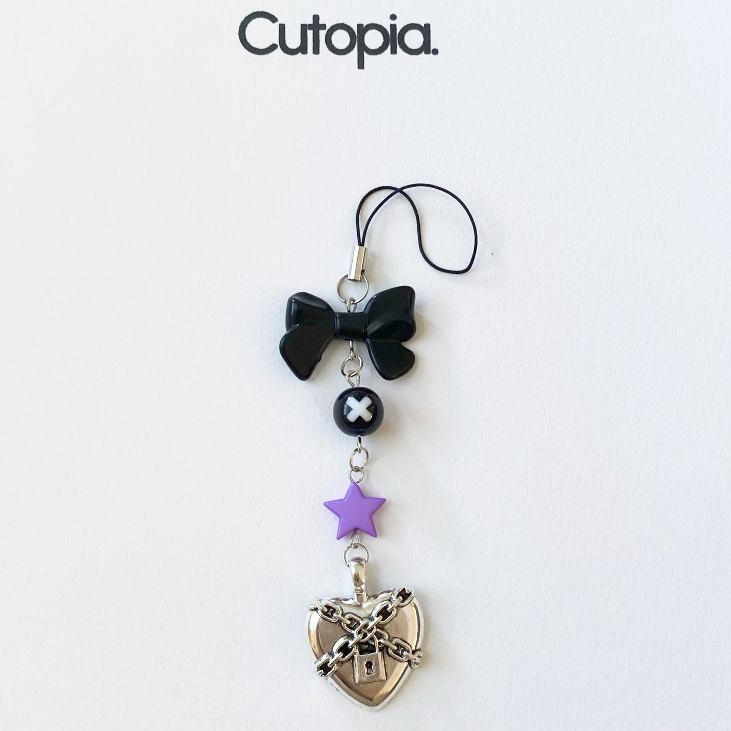 Handmade Locked Heart Phone Charm