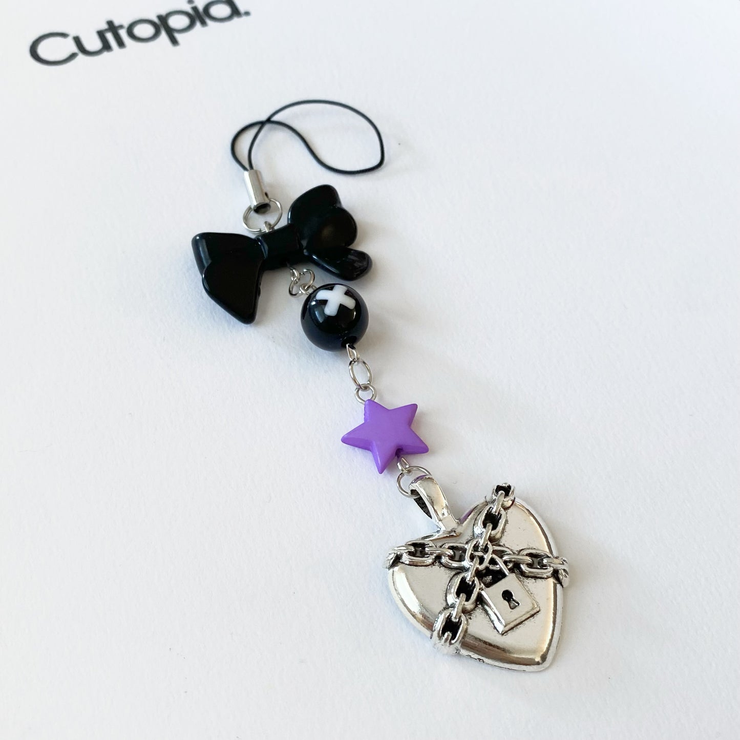 Handmade Locked Heart Phone Charm