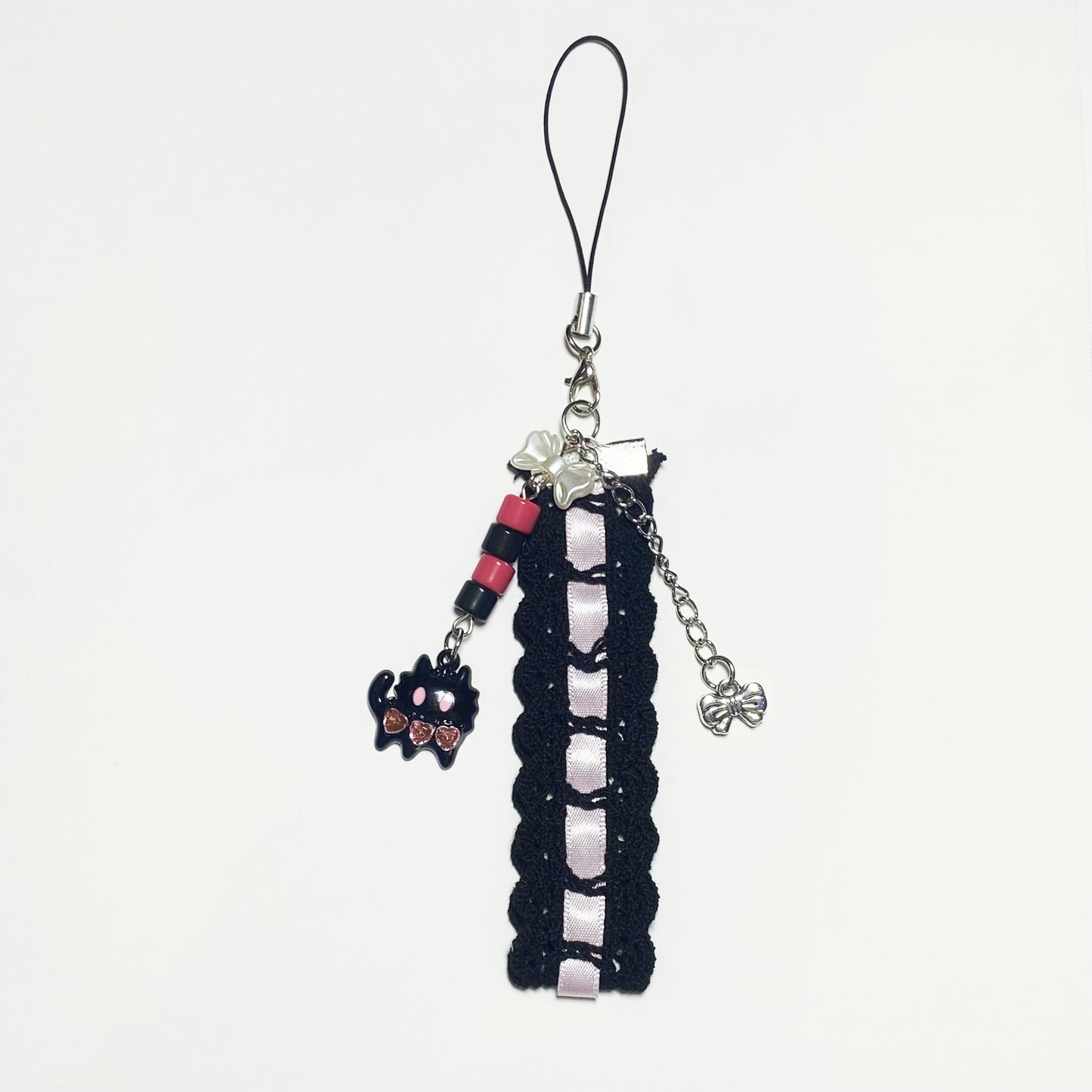 Midnight Lace Cat Phone Charm