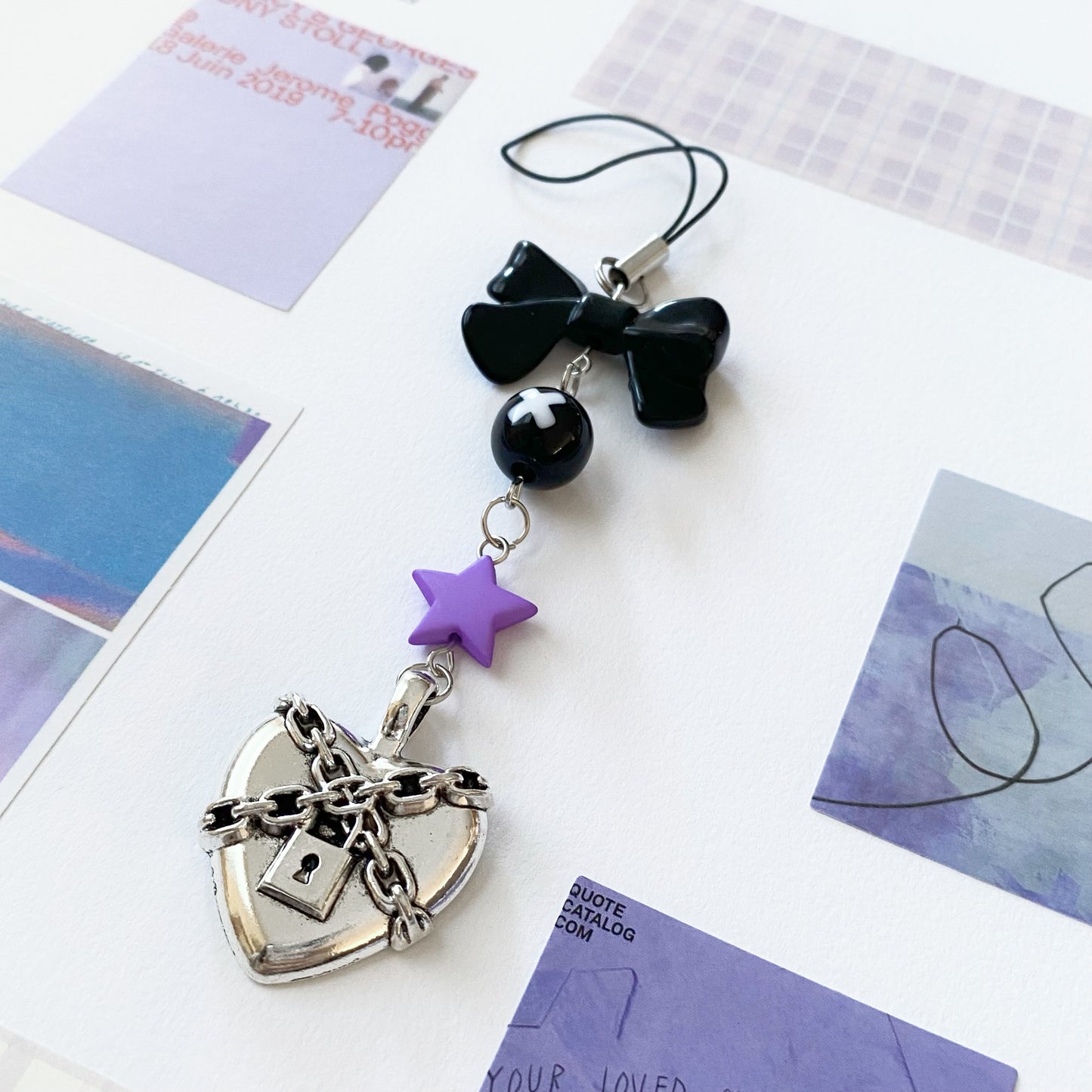 Handmade Locked Heart Phone Charm