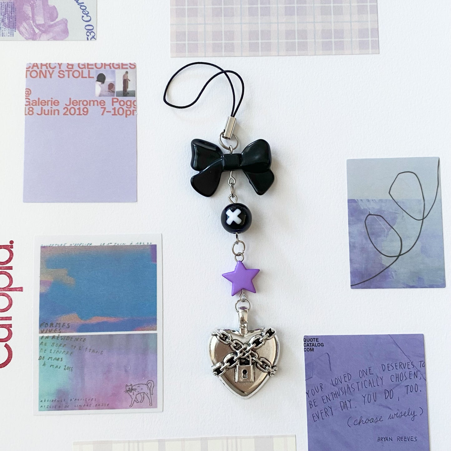 Handmade Locked Heart Phone Charm