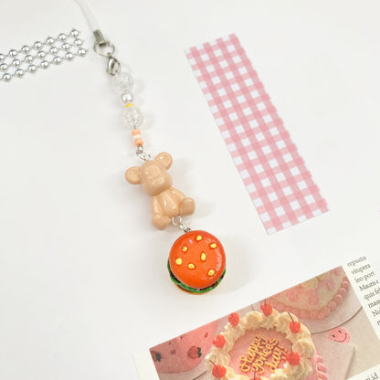 Bear & Burger Phone Charm