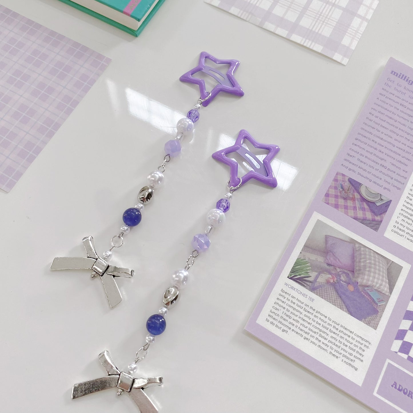 Handmade Purple Star Hairclip