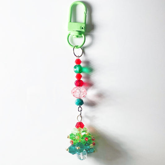 Handmade Sparkling Christmas Tree Keychain