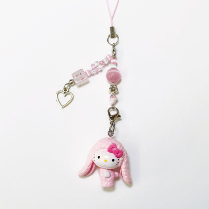 Pink Bunny Hello Kitty Heart Charm