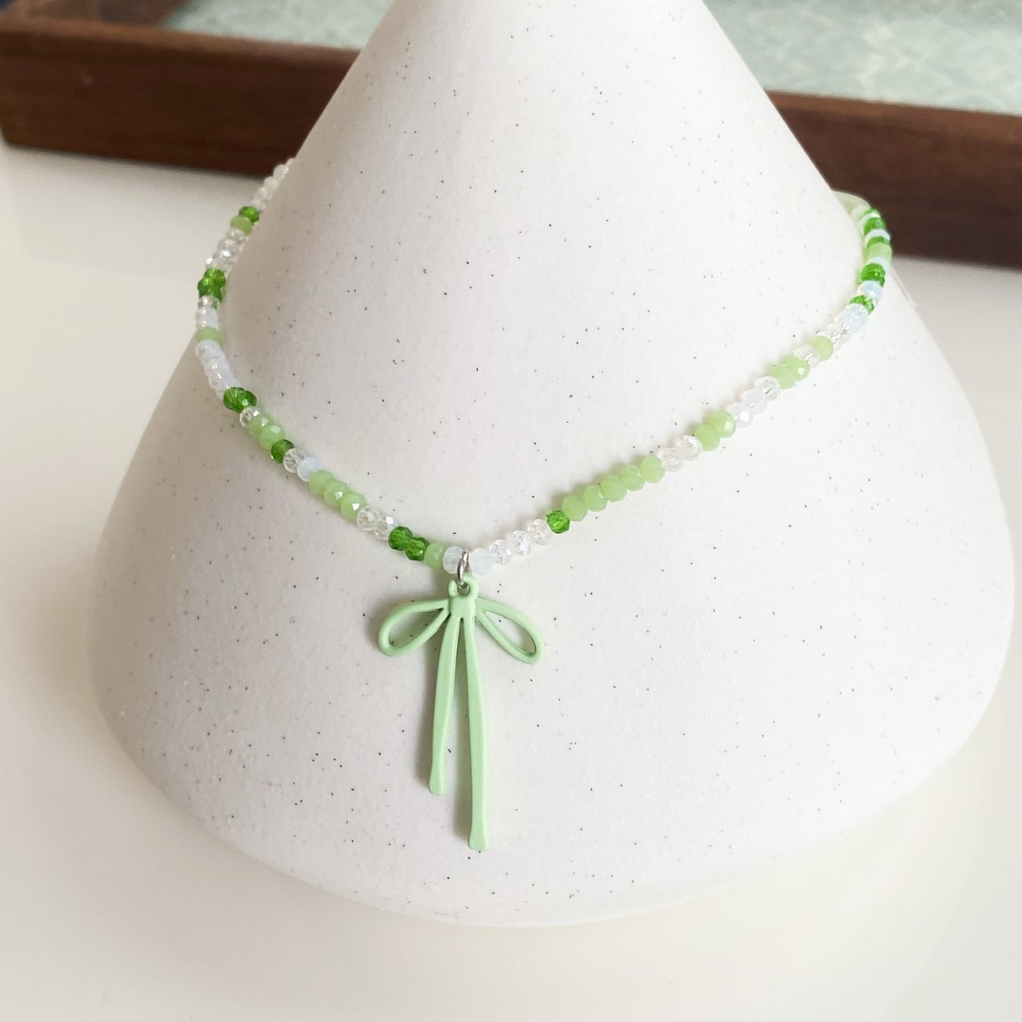 Matcha Bow Necklace 🍵🎀