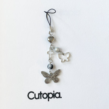 Silver Butterfly Grace Phone Charm
