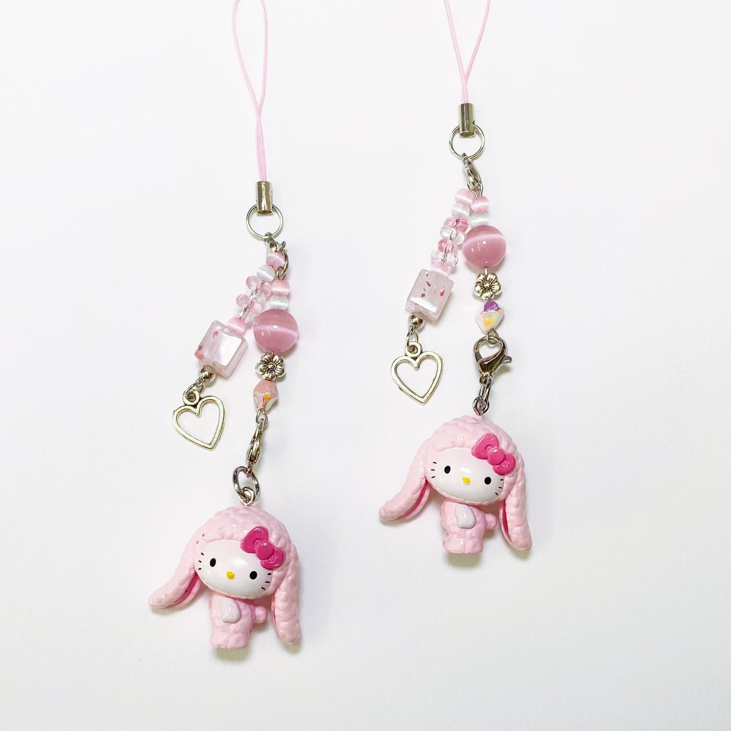 Pink Bunny Hello Kitty Heart Charm