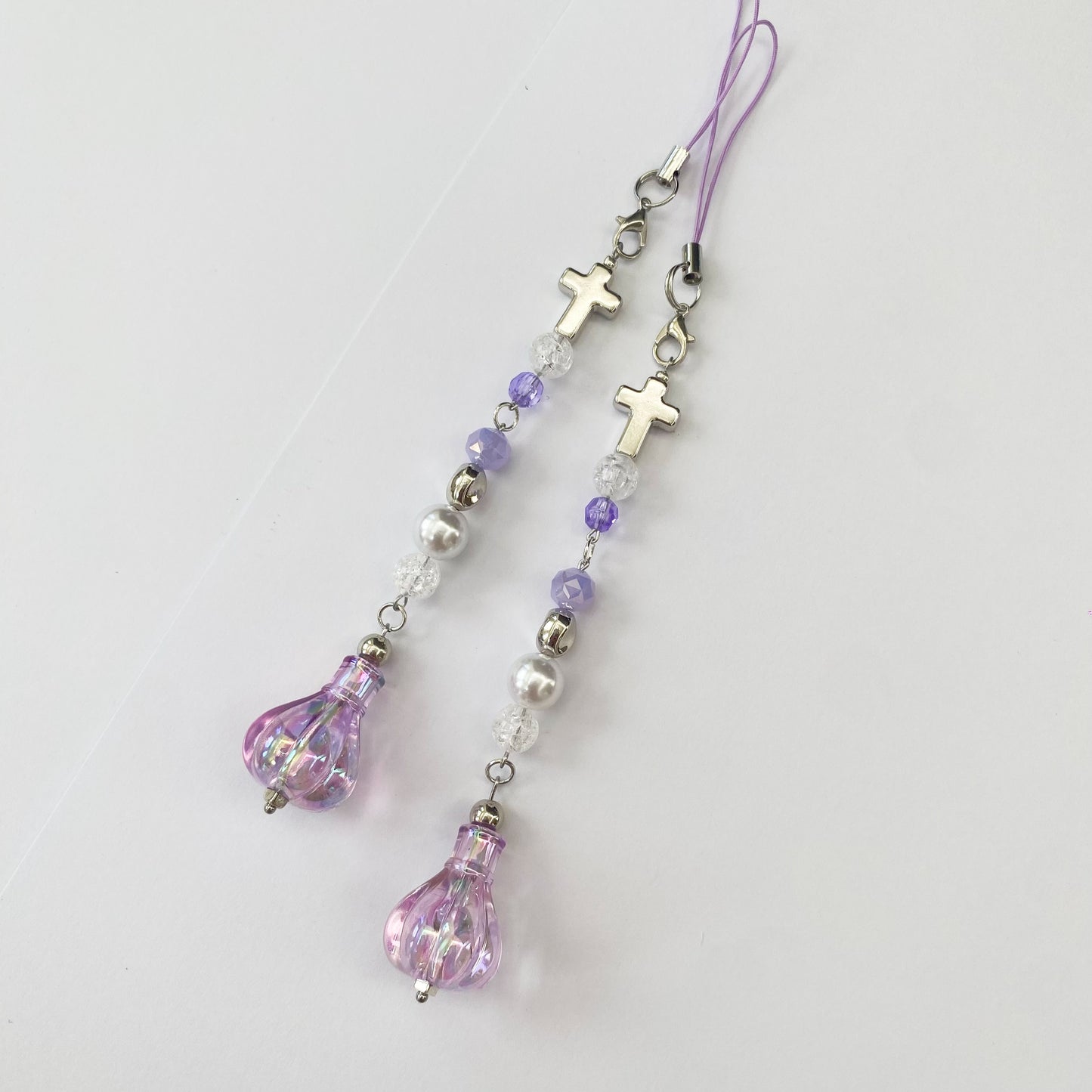 Handmade Magic Purple Beaded Phone Charm/ Keychain/ Bagcharm