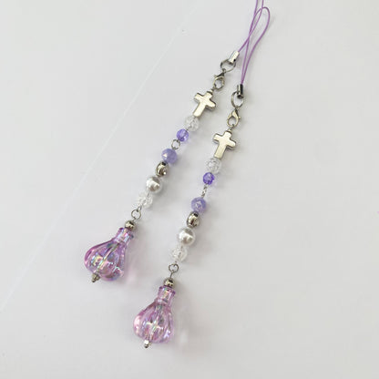 Handmade Magic Purple Beaded Phone Charm/ Keychain/ Bagcharm