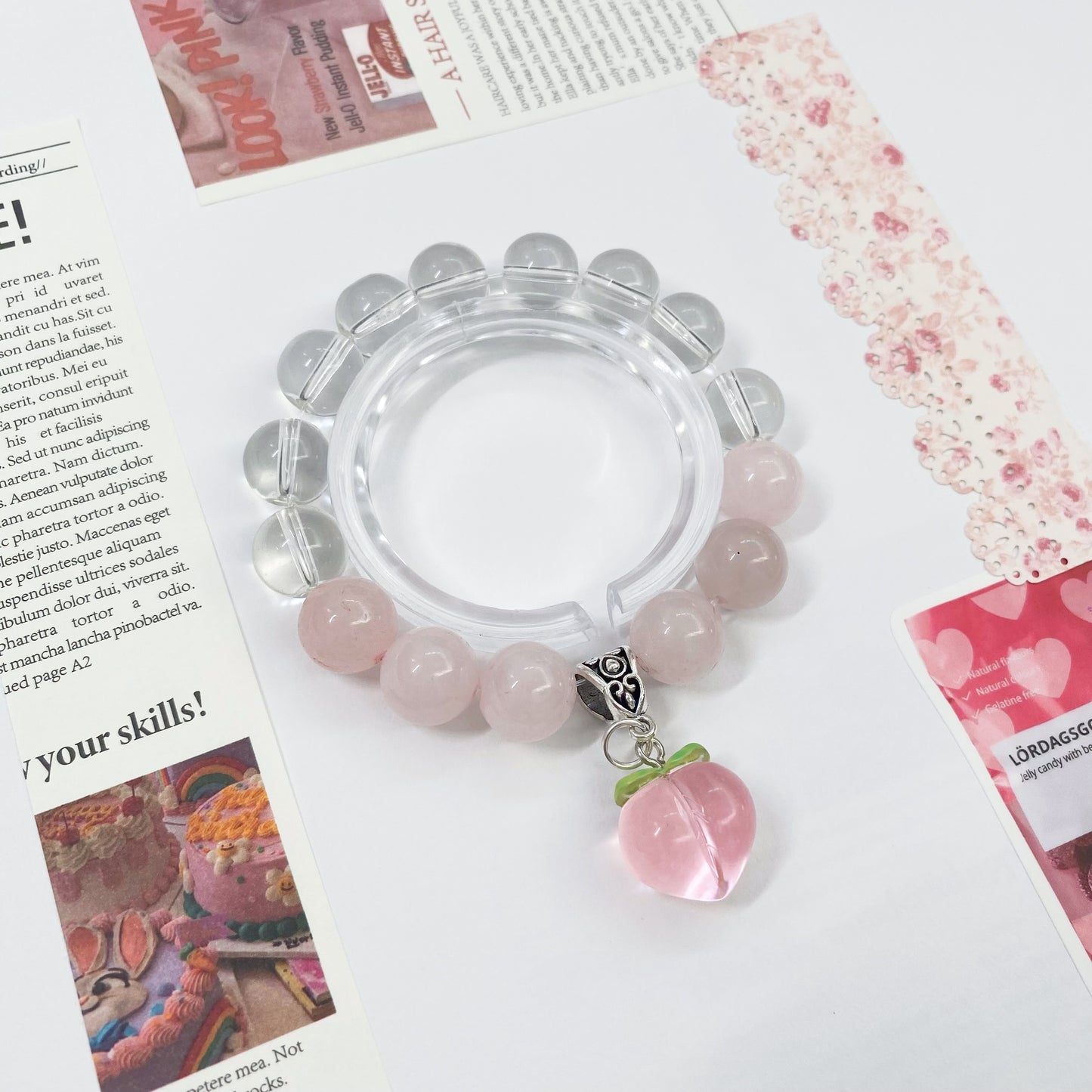 Peach Blossom Charm Bracelet