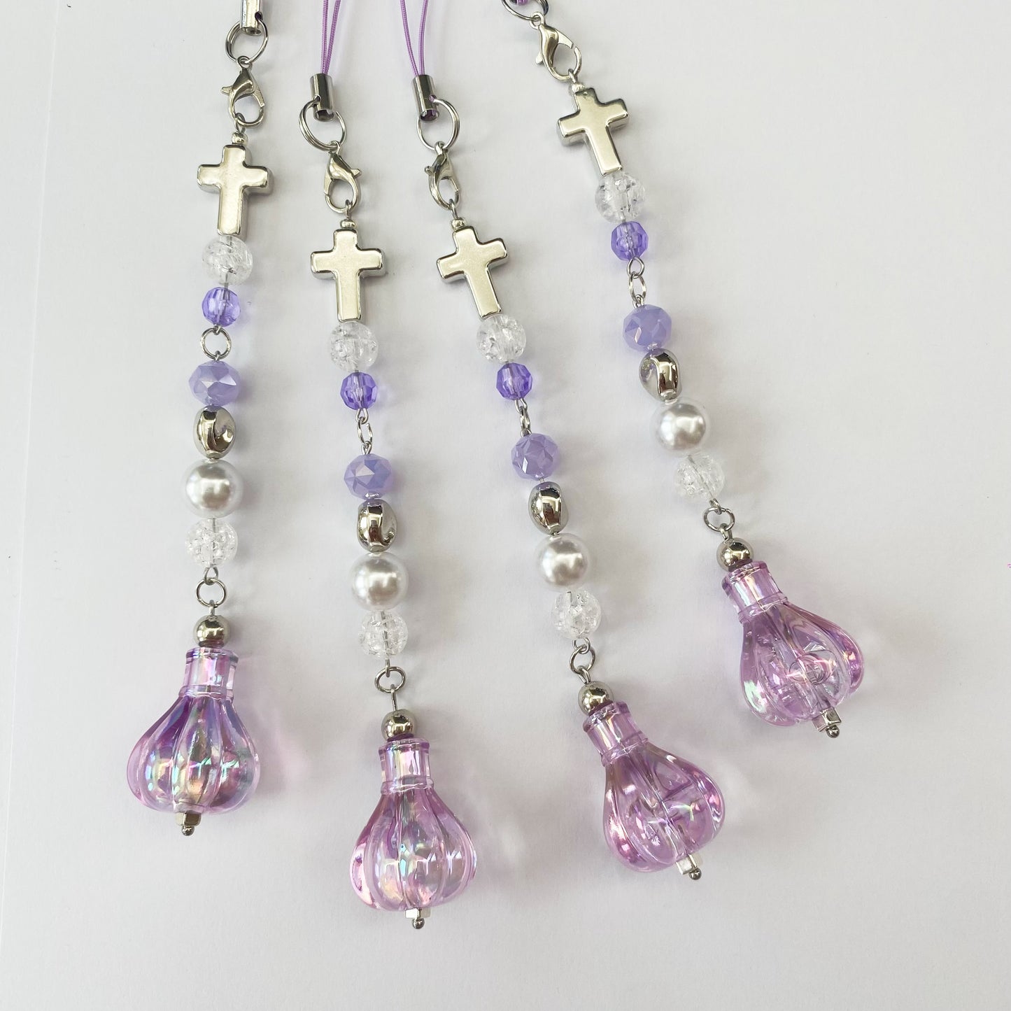 Handmade Magic Purple Beaded Phone Charm/ Keychain/ Bagcharm