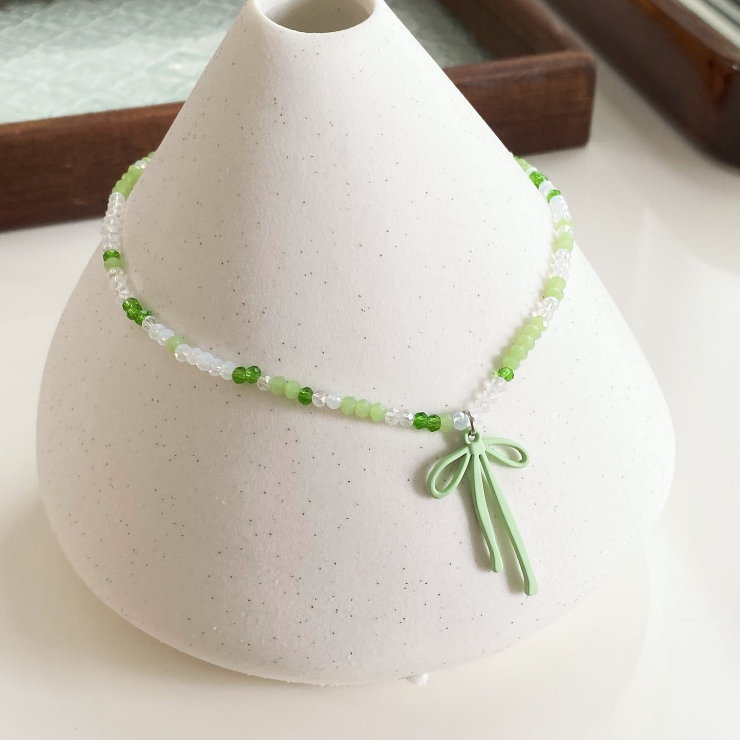 Matcha Bow Necklace 🍵🎀