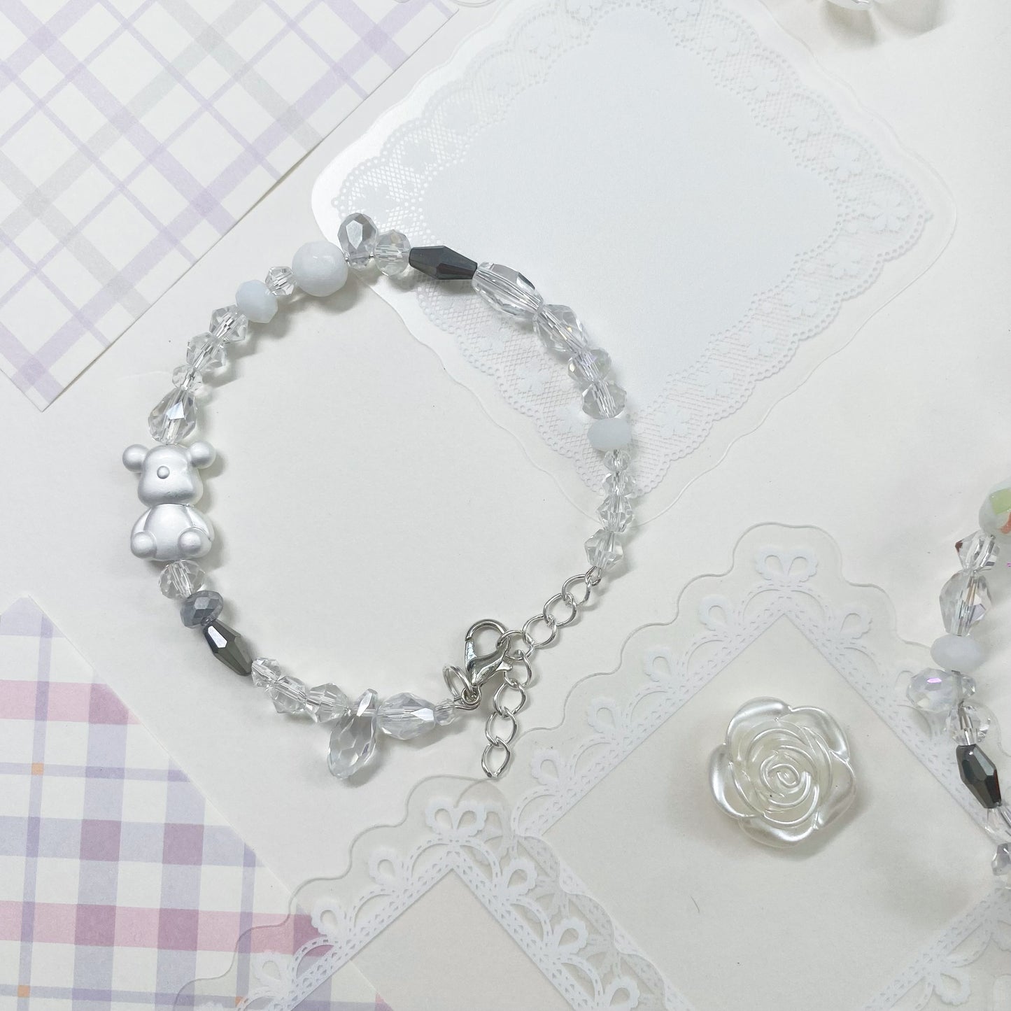 Crystal Bear Charm Bracelet