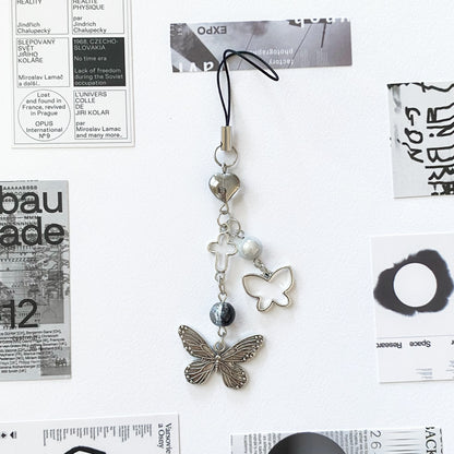 Silver Butterfly Grace Phone Charm