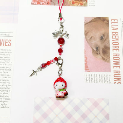 Strawberry Hello Kitty Phone Strap