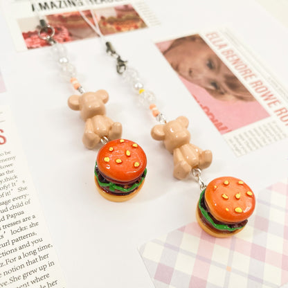 Bear & Burger Phone Charm