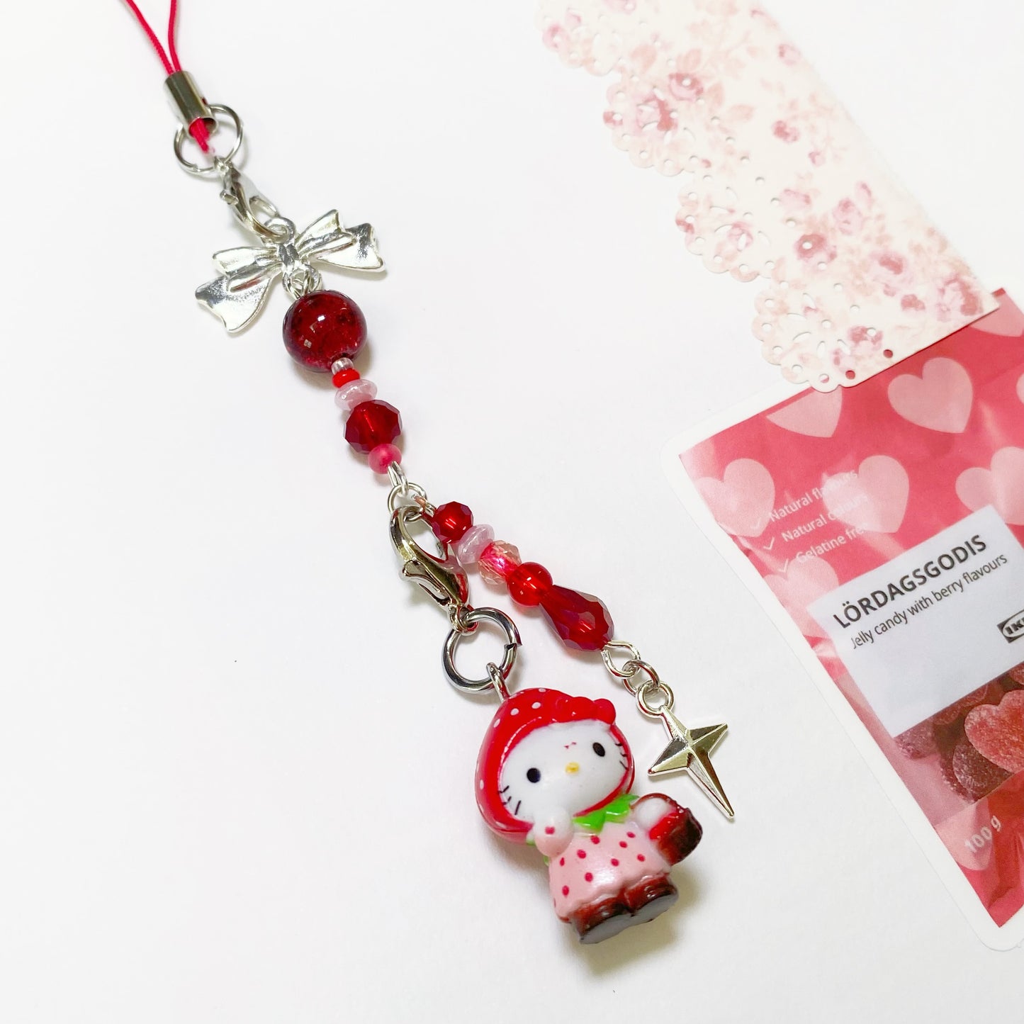 Strawberry Hello Kitty Phone Strap