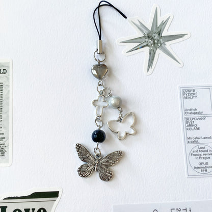 Silver Butterfly Grace Phone Charm