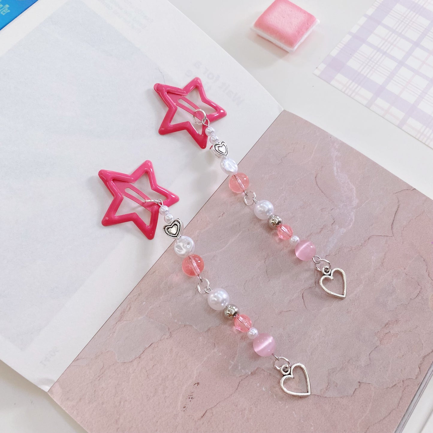 Handmade Pink Star Hairclip